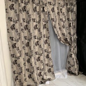 Cortinas de Jacquard Maple diseño Oculta Cortinero unido con velo