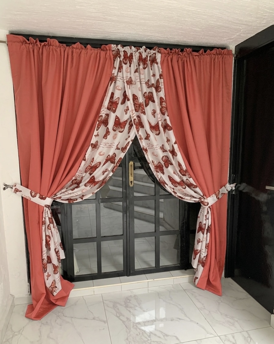Cortinas Semicruzadas de Tafetán Estampado - Imagen 12