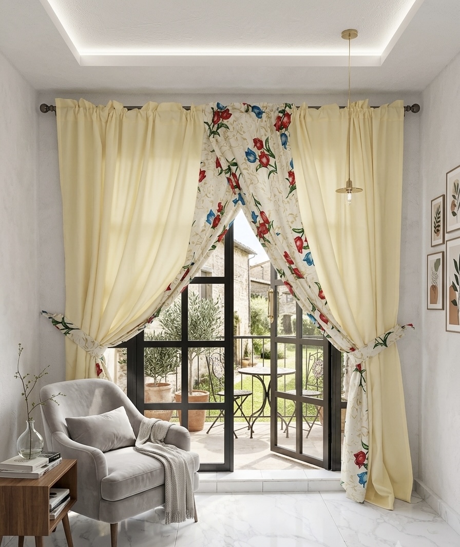Cortinas Semicruzadas de Tafetán Estampado - Imagen 16