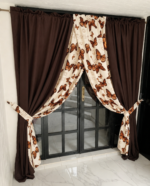 Cortinas Semicruzadas de Tafetán Estampado - Imagen 15