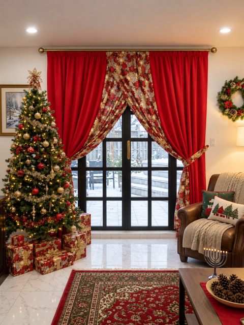 Cortinas Navideñas paneles Semicruzados - Imagen 11